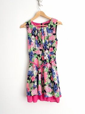 Tenki Floral Fit and Flare Mini Dress Whimsical Twee S
